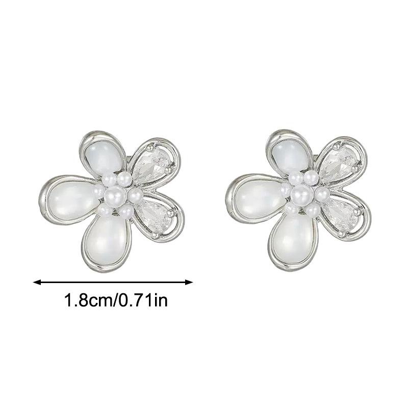 Korean Elegant Bling Flower Shaped Earphone Clip Charms Earphone Jewelry Wireless Earbuds Decoration For Girls Creative Gift