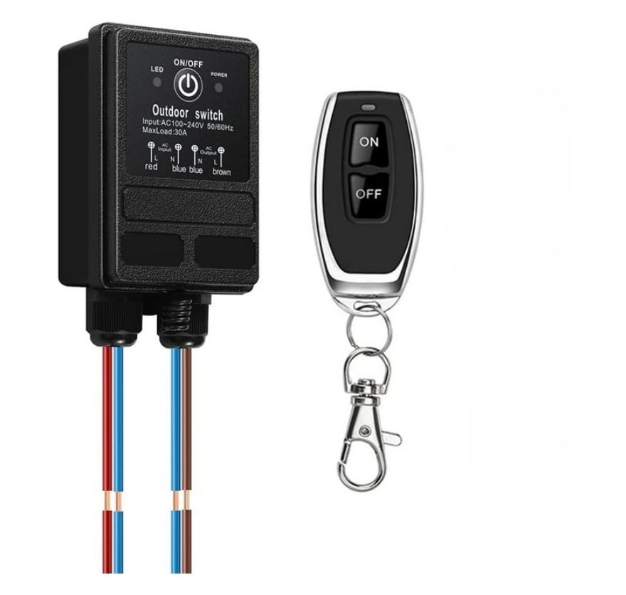 Remote Control Wireless Switch 30A AC110240V Waterproof for Outdoor and Indoor Lighting and Electrical Devices