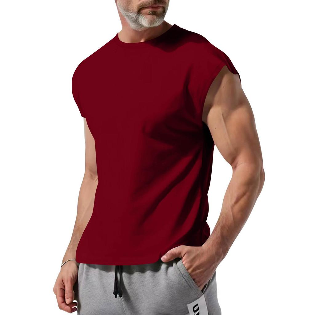T-shirt Senza Maniche Uomo Vestibilità Muscolare Casual Larga Leggero Canottiera Palestra Allenamento Estate Gilet Fitness