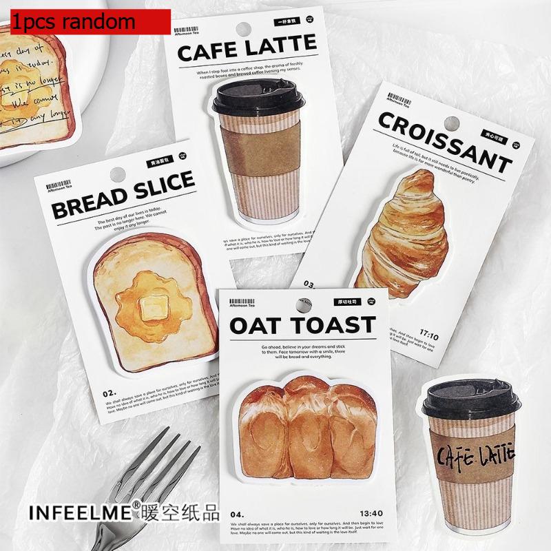 

Gift Bread Coffee Good Weather Notes Light Retro Creative Writable DIY Handbook Material Stickers Office School Supplies Kawai
