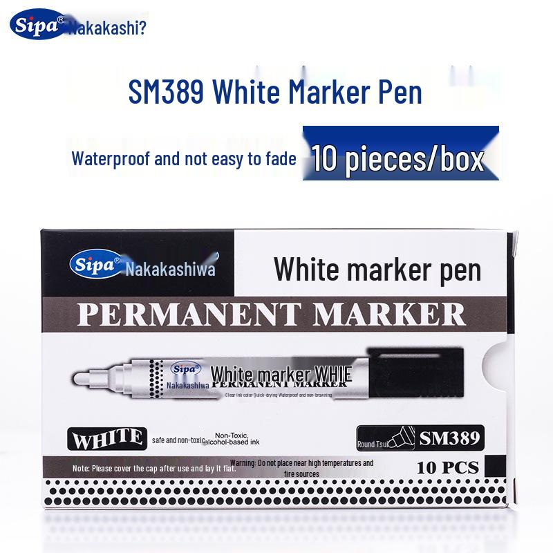 White Oil-Based Waterproof Marker for Metal & Glass - Model SM389