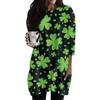 Women's  Casual 3/4 Sleeve Shirts Fashion St Patrick's Print Tunic Tops With Pockets