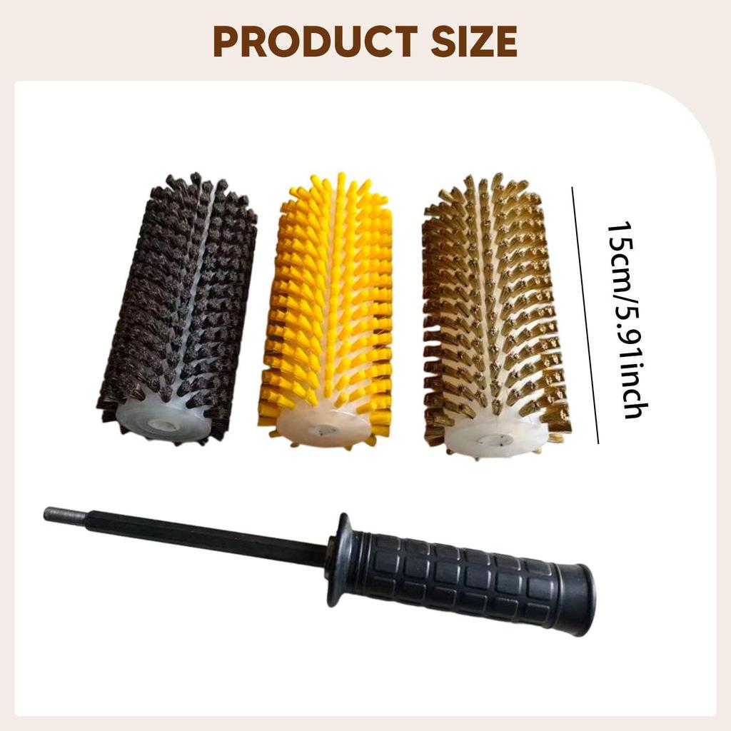 Brushes Ski Brush Set Rotating Kit Board Waxing Electric with Axle Shaft Handle