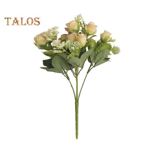 

Имитация цветочного букета, неувядающий декоративный цветок из искусственного шелка, привлекательный 15 головок, домашний декор для спальни, искусственный букет роз жёлтый