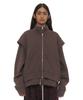 Partimento Women 2 In 1 Convertible Terry Zip-Up_Charcoal