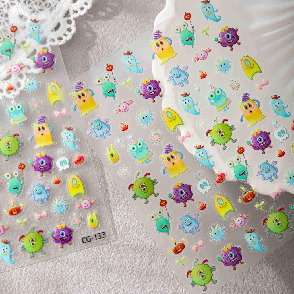 Hobby Cute Monster Stickers for DIY Decoration - Perfect for Computers, Phones, and Kids' Nails.