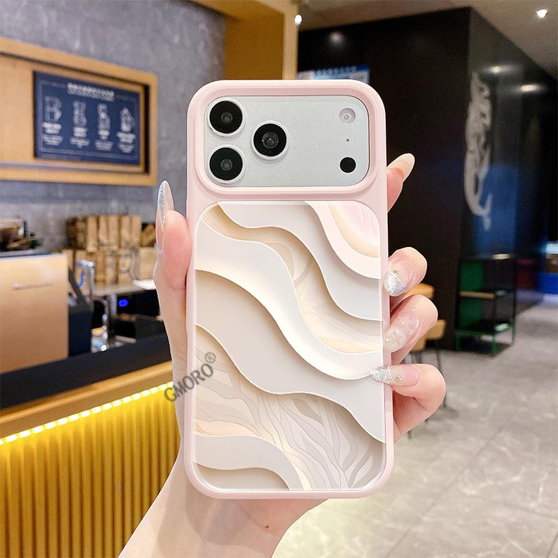 TK best-selling artistic flowing sand wave pattern phone case, Apple 17pm liquid silicone case, 16 high-value protective cover