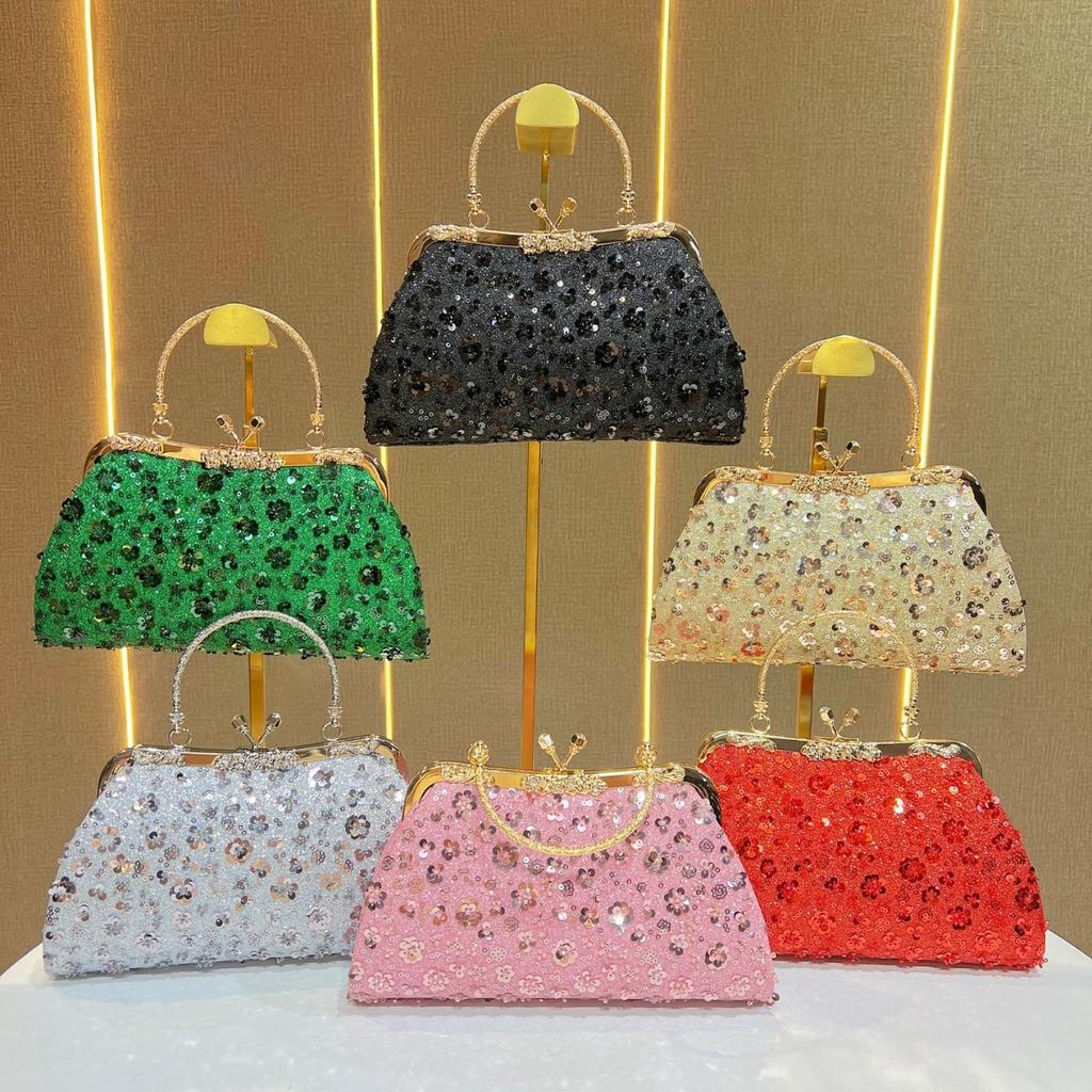 Handmade Diamond-set Clutch Bag, Formal Dress Bag, Single-shoulder Cross-body Handbag