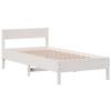 VidaXL Bed Frames with Headboard, Single Bed with Slat Base, Adult Bed, Bedroom Furniture, Modern, White 842779