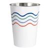 Metal Wave Waste Can Decorative Trash Bin Functional Bathroom Bedroom Indoor Use Multicolor Open Top Wastebasket 1.8 Gallon