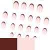 Polka Dot French Brown Wearable Nail Tips - Autumn/Winter Short Style