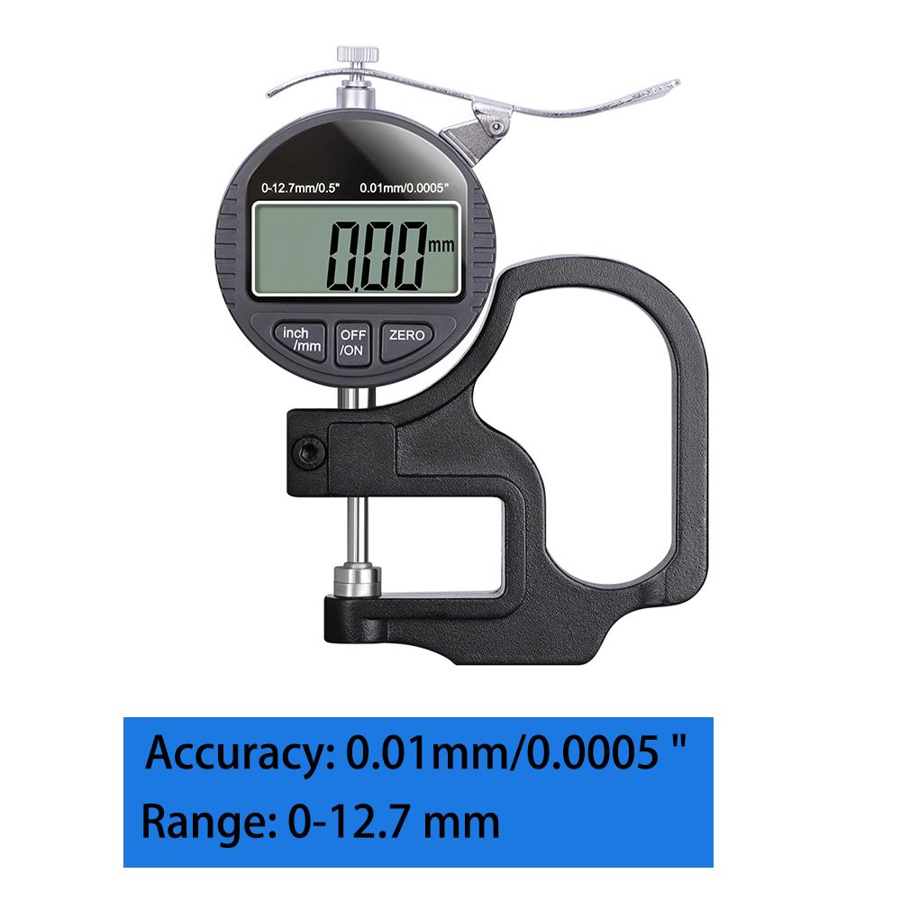 0.01/0.001mm 0-12.7mm Electronic Thickness Gauge LCD Display High Precision Digital Micrometer Thickness Meter