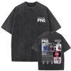 Washed Vintage Rap Band PNL Tour  Tshirts Famous Le Monde Chico Album Tshirt Men Women Hip Hop Fashion Oversized T Shirts