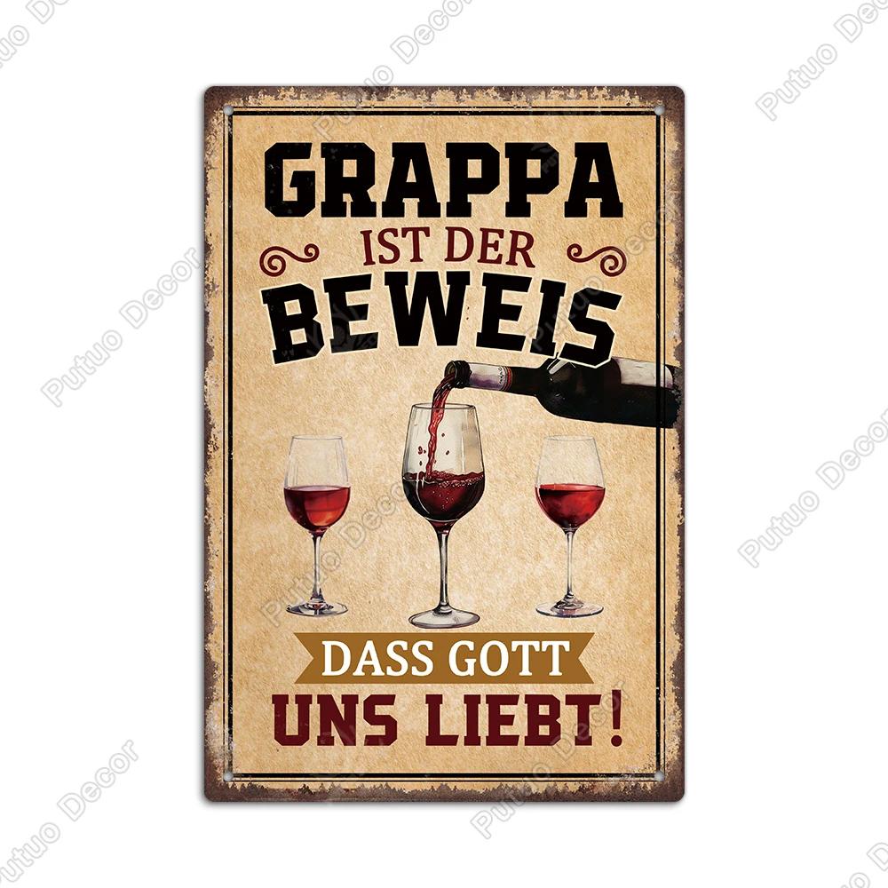 Putuo Decor German Vintage Metal Tin Sign xin Rustic Wall Art for Farmhouse Office Coffee Shop Unique Gift Idea for Friends