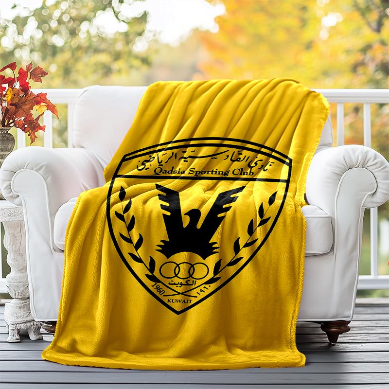 Qadsia Sporting Club Flannel Blanket Soft All-Season Throw, Design for Camping, Car Travel, Hiking Sofa, Bed, Office Perfect Gift for Parties