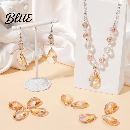 Water Drop Pendant 20Pcs Glass Set 2mm Hole Size Clear
