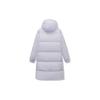 Anta Lifestyle Series Printed Logo Zipper Thickened Hooded Down Jacket Women Outerwear Purple 962248971-4
