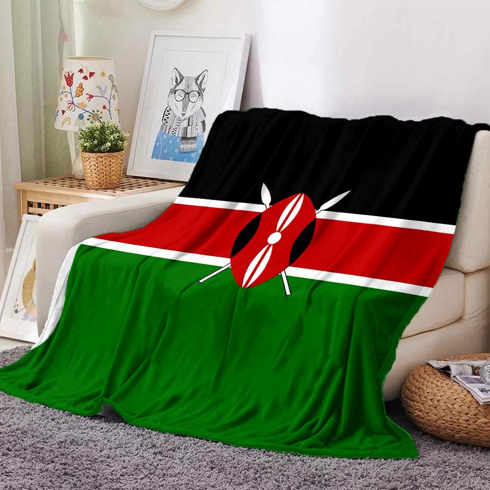 Kenya Print Flannel Blanket High Quality Warm Comfortable Cover for All Seasons Perfect for Gifts Home Decor