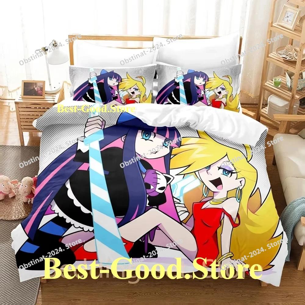 Panty and Stocking Bedding Set Single Twin Full Queen King Size Bed Set Adult Kid Bedroom Duvetcover Sets 3D Anime Bed Sheet Set