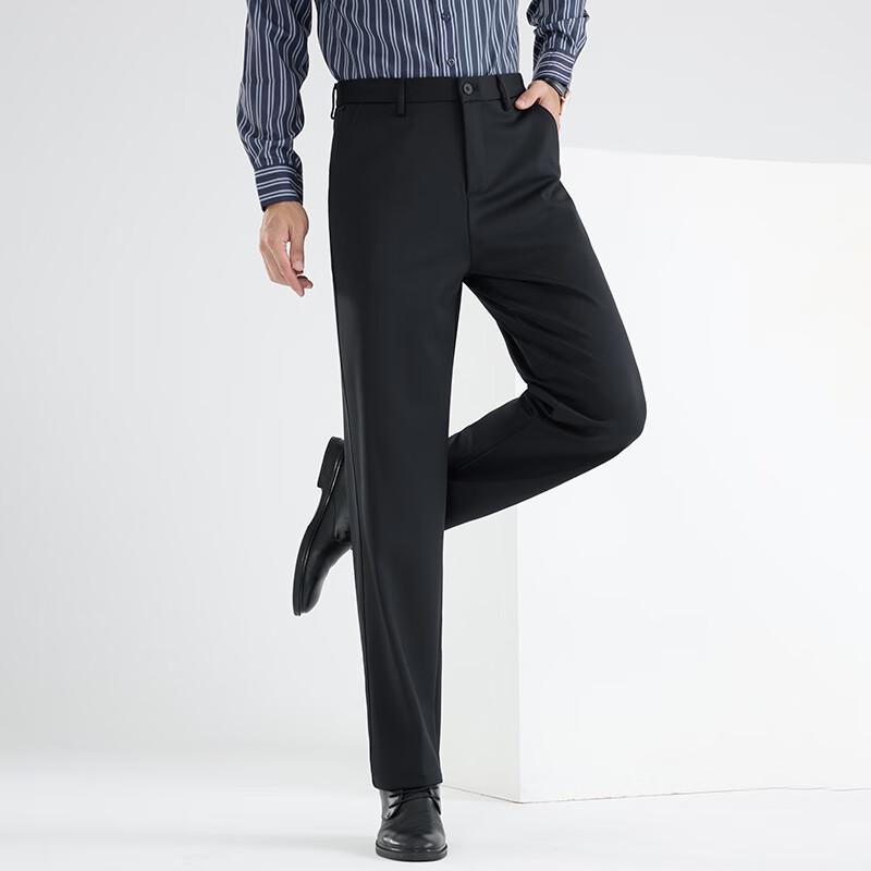 Fengxun Men's Mid-Aged Straight-Leg Winter Casual Pants FX9105-1