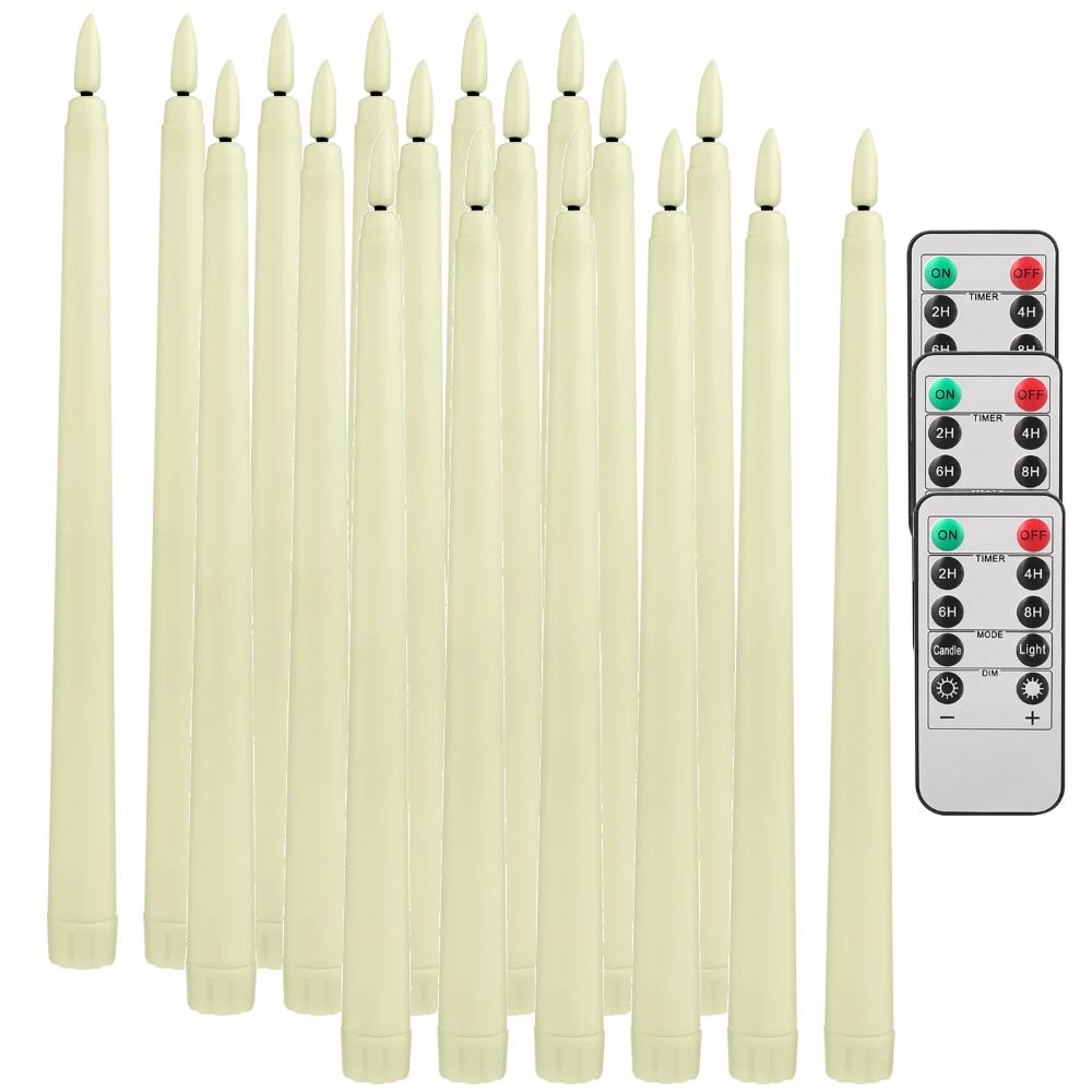 Flameless Taper Candles with Remote Battery Operated Flickering Wick LED Candle for Wedding Christmas Holiday Party Home Decor