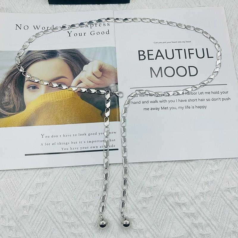 Metal Chain Waist Belt For Women With Water Drill Embellishments Fashionable Accessory For Dresses And Suits