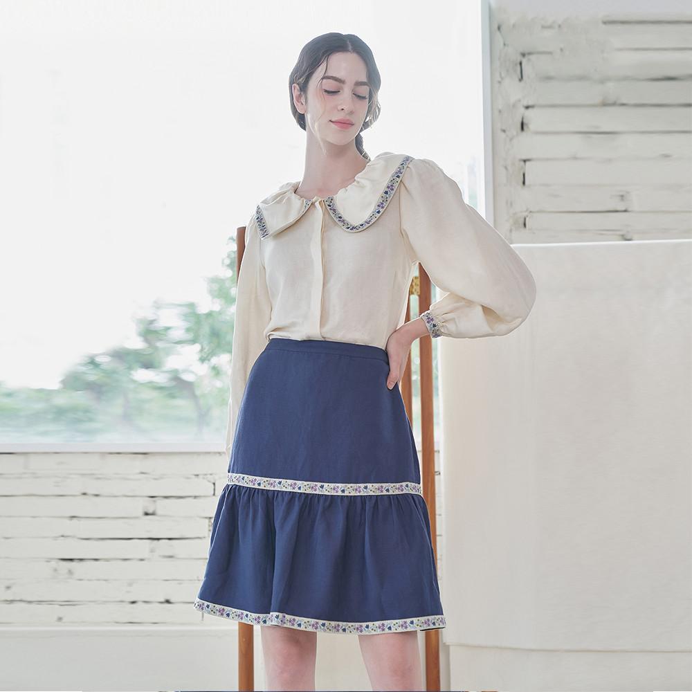 Jeiol Elena Linen Blend Mini Skirt