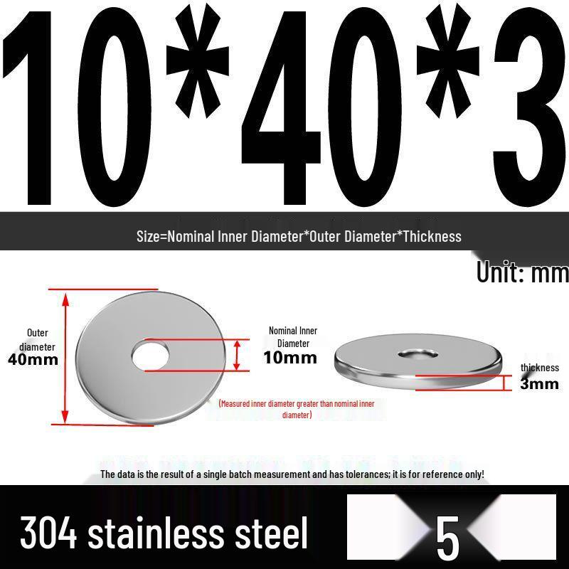 Thickened 304 Stainless Steel Flat Washer Spacer (M2-M36)
