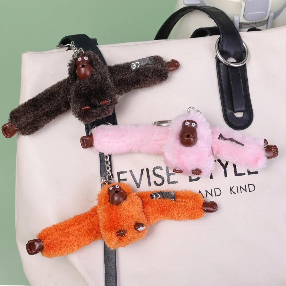Chaveiro de Macaco de Pelúcia Fofo Pingente de Mochila Gorila Animal de Braços Longos Pingentes de Bolsa Decoração de Chaveiro Presentes de Aniversário para Adultos e Crianças