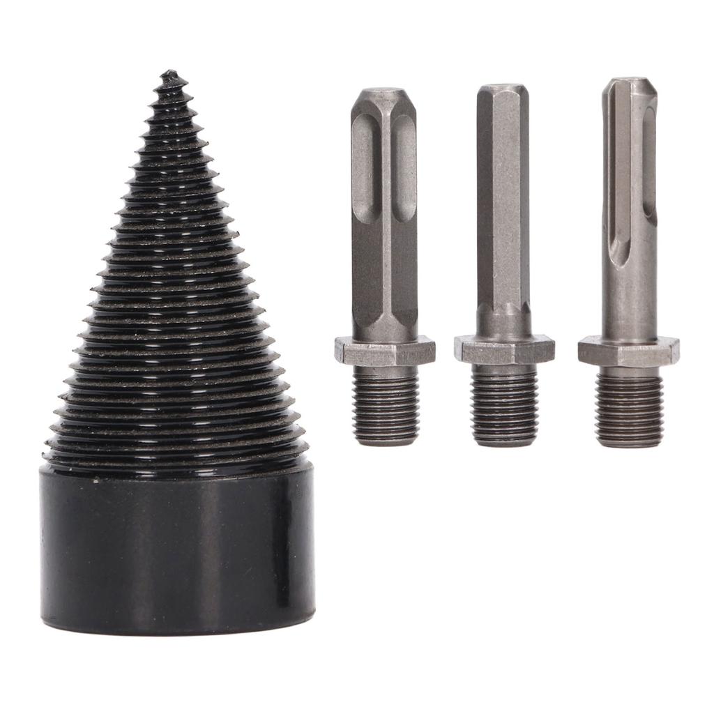 Wood Splitter Drill Bit Electric Firewood Log Splitter Bit Set with 3Pcs Removable Shanks 50mm