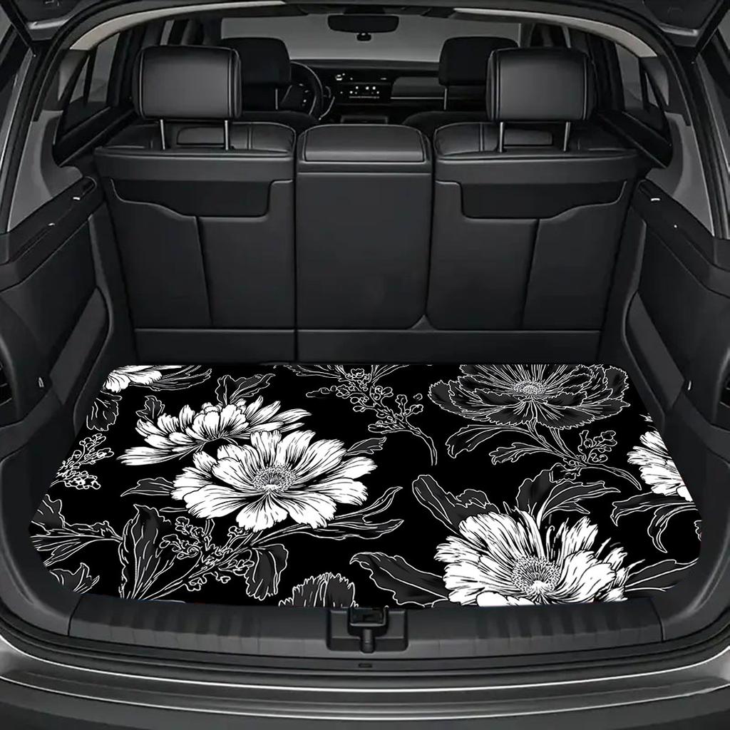 1Pcs Diatom Mud Floral Car Trunk Mat Anti Slip Cargo Liner Waterproof Rear Storage Protector Floor Mat SUV Sedan