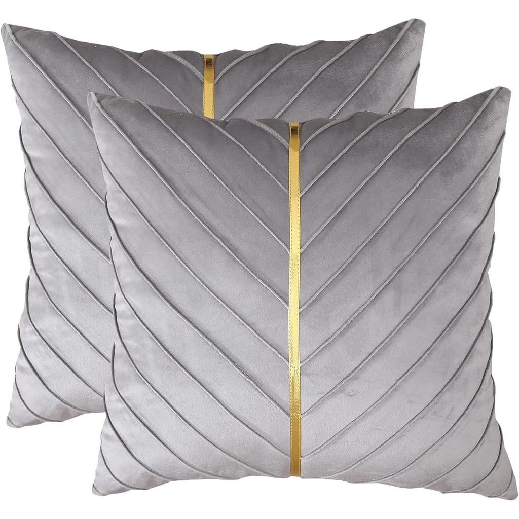 1 Pezzo Copricuscini in Velluto 45*45cm Pelle Dorata Decorativo Federa per Cuscino Divano Lusso Moderno Copricuscini Decorativi