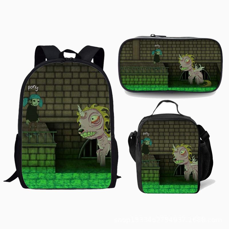 Sally Face Backpack Set With 17inch Large Capacity Student Computer Bag For Daily Use