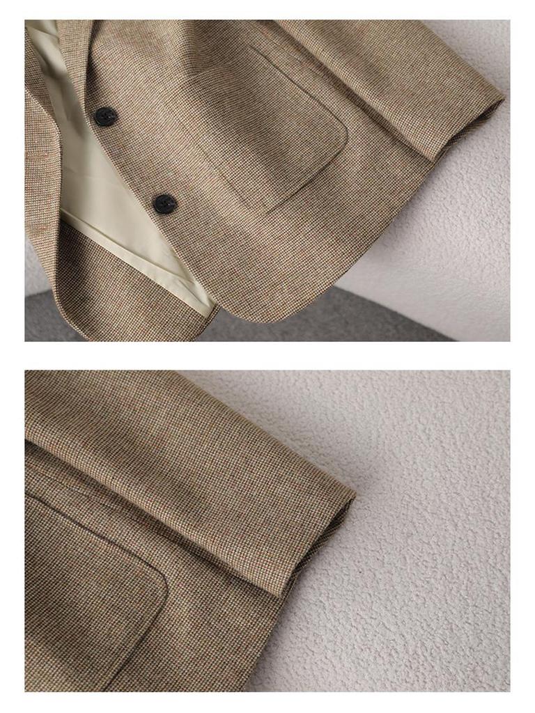 Women's High-End Wool Blend Suit Jacket - Autumn/Winter 2025 Slimming Professional Style