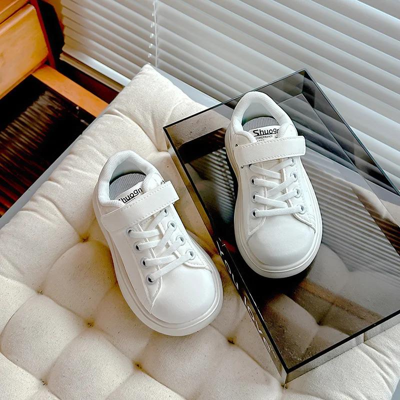 Kids Platform Sneakers 2024 Autumn Boys Sports Running Soft Chunky Trainers Toddler Girls Fashion Brand Casual White Shoes