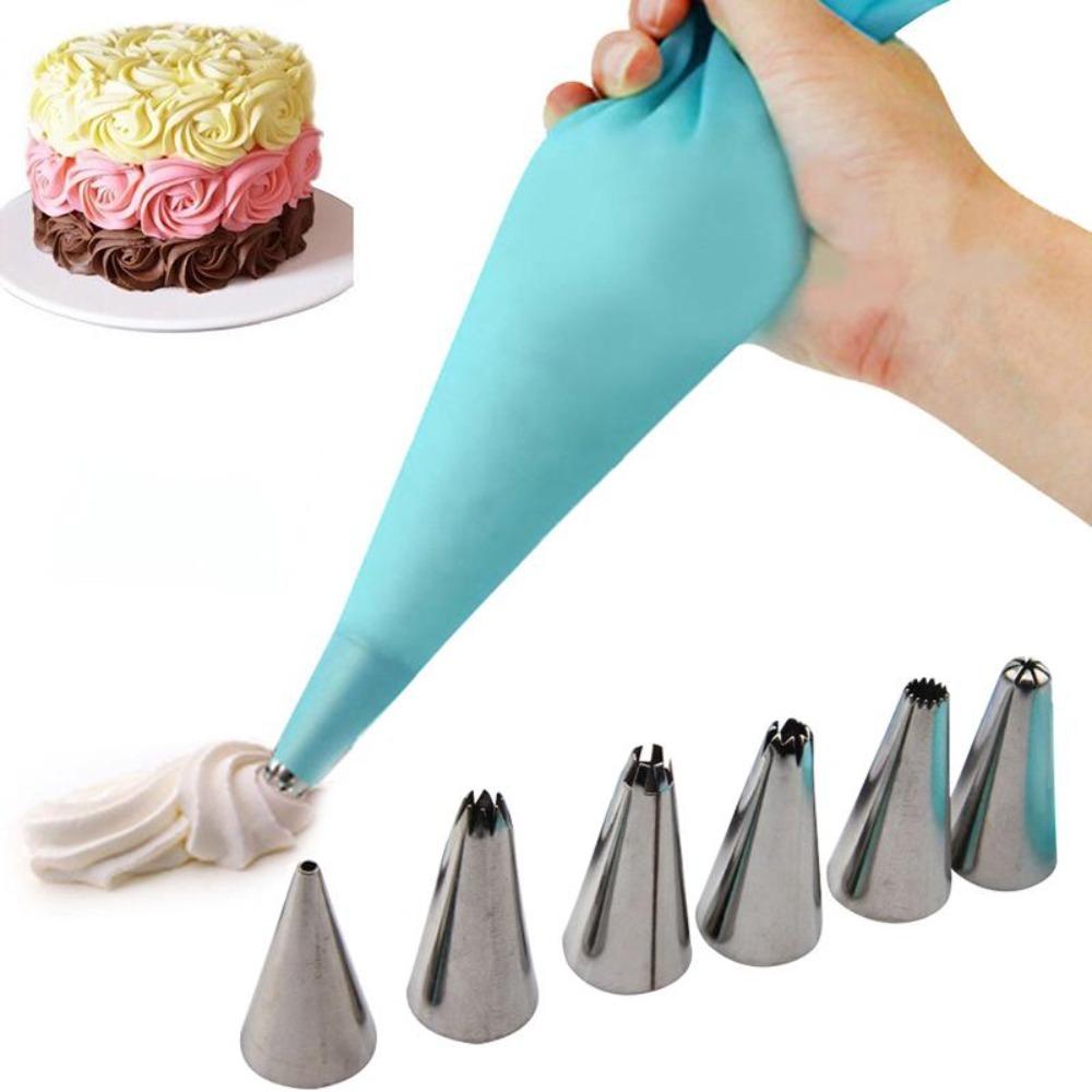 Pastry Bag with Stainless Steel Tips for Cream