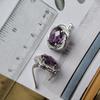 Серебряные серьги с александритом 16.513ct, фианитами (2187608)
