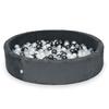 Dry Pool 130x30 Corduroy Graphite 600 Balls: Transparent, Pearl, Metallic Graphite