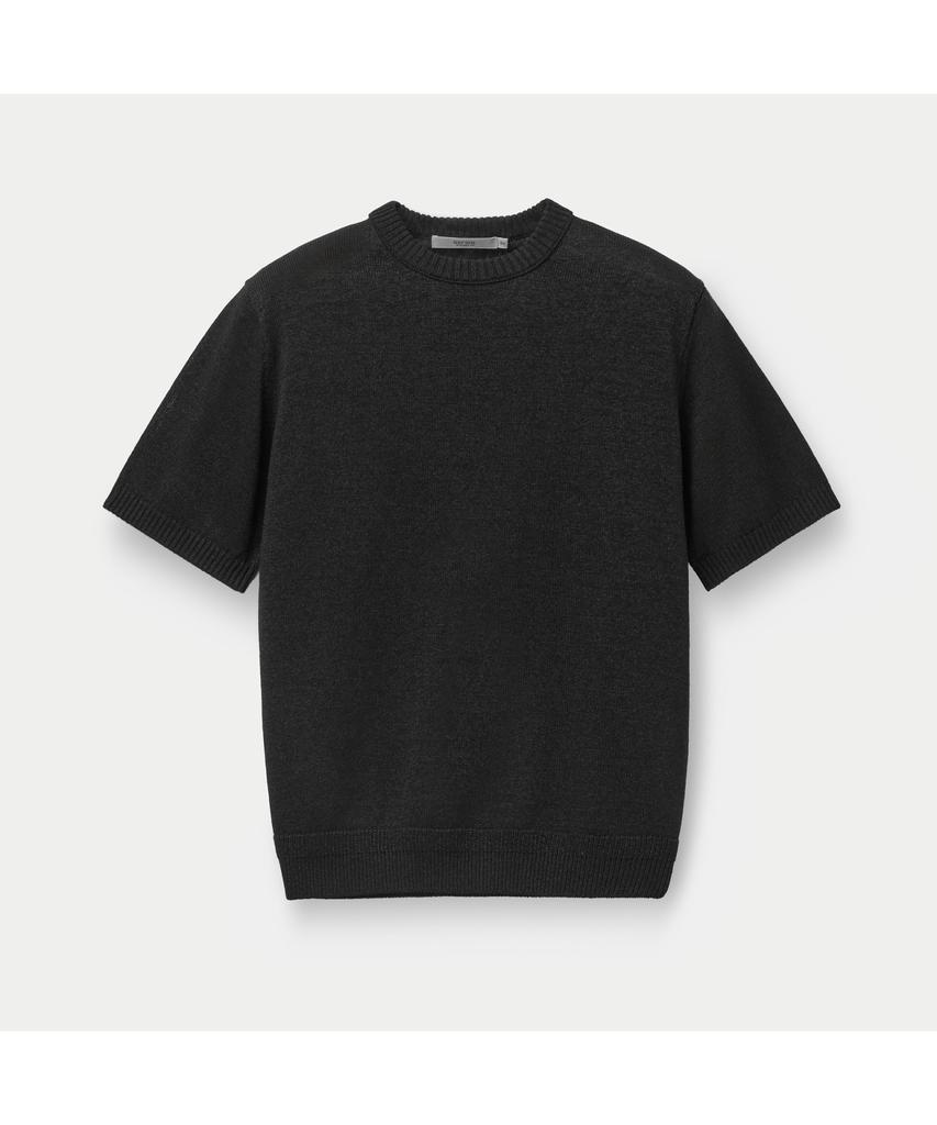 Silijeu Paper Yarn Crew Neck Sweater Sawam26701Bkx