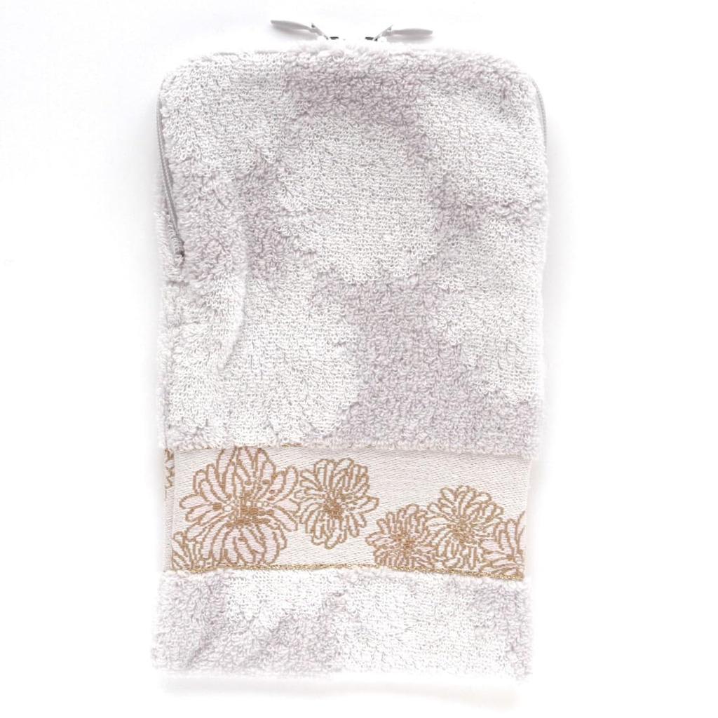 PAUL JOE Paul Joe Zippered Towel and Bottle Chrysanthemum Hand & ACCESSOIRES & Case, (Gray), Women's, Towel, Approx. 13cm, 001083-0002-02
