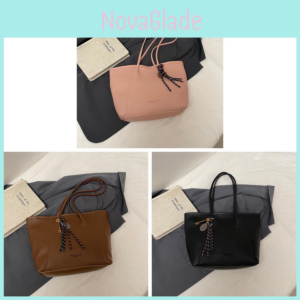 Big Capacity Tote Bag For Women Pu With Stitching Details And Inner Pocket For Work
