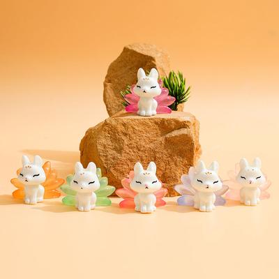 1Pcs Cartoon Luminous Fox Miniature Figurines Micro Landscape Decoration Creative Diy Home Decoration Accessories Gifts