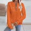 Women's Fashion Long Sleeve Solid Color Casual Collar Zipper Long Sleeve Sweatshirt