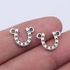 20pcs Charms Lucky Horseshoe Good Luck Antique Bronze Silver Color Pendants DIY Findings Tibetan Jewelry Craft