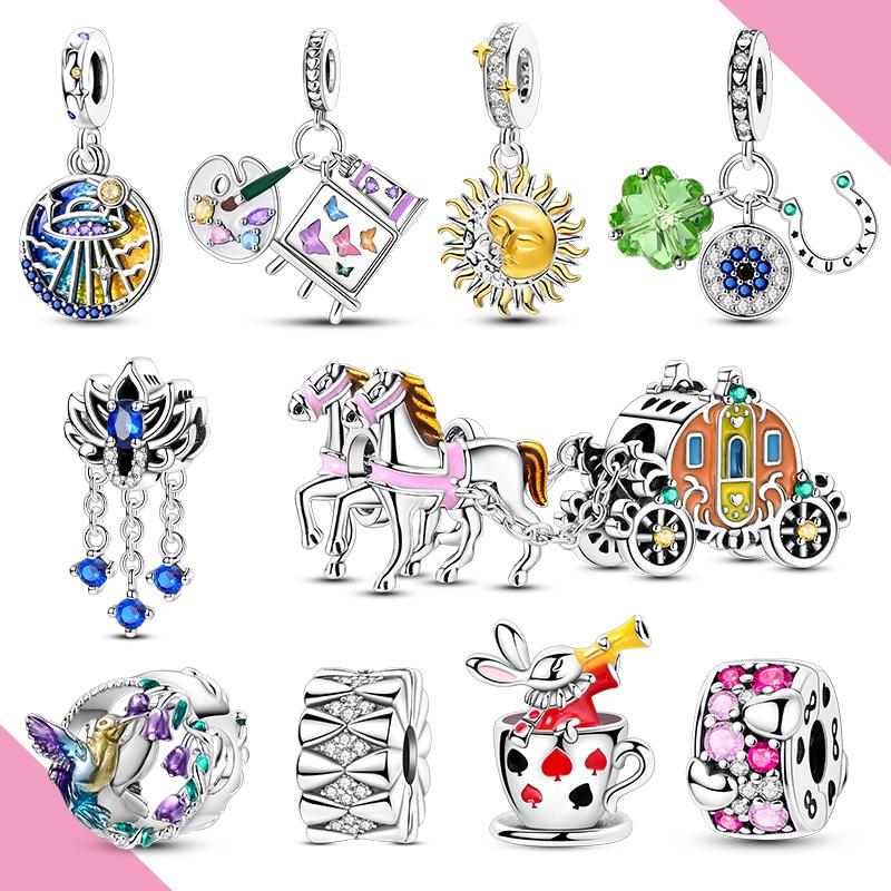 Original Charm Copper Bead Carriage Sun Cup Fit Bracelet Pendant Making Fashion Jewelry For Woman