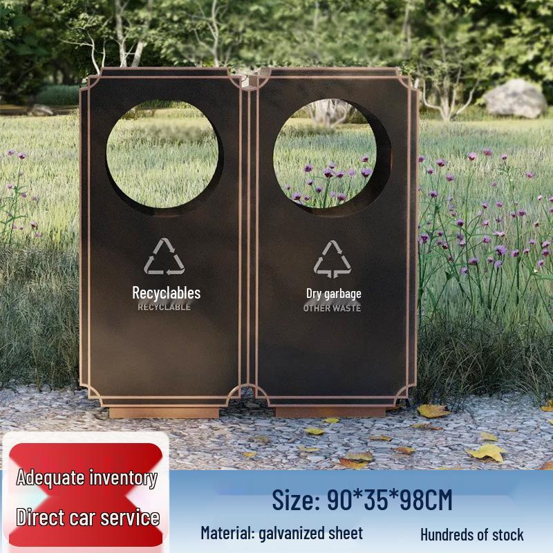Stainless Steel Outdoor Park & Community Sorting Trash Can