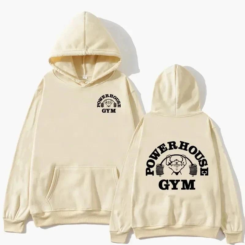 Powerhouse Gym Logo Hoodie Harajuku Men Women Geek Fitness Hoodies  Long Sleeve Aesthetic Sweatshirt