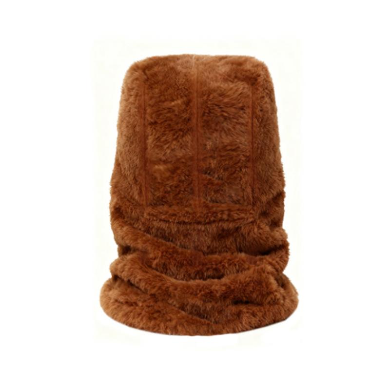 Winter Warm Men's and Women's Velvet Neck Scarf One Piece Hat
