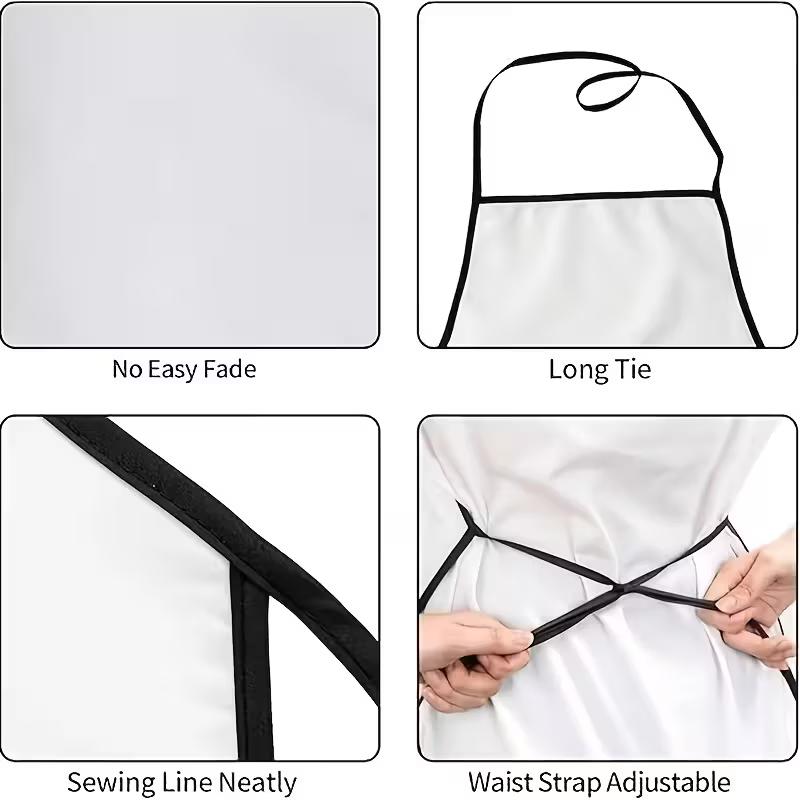 Cute Cat Print Apron - Durable Polyester, Adjustable Neck Strap, Ideal for Kitchen & Dining Use, Black with Colorful Cat Illustrations, Kitchen Apron