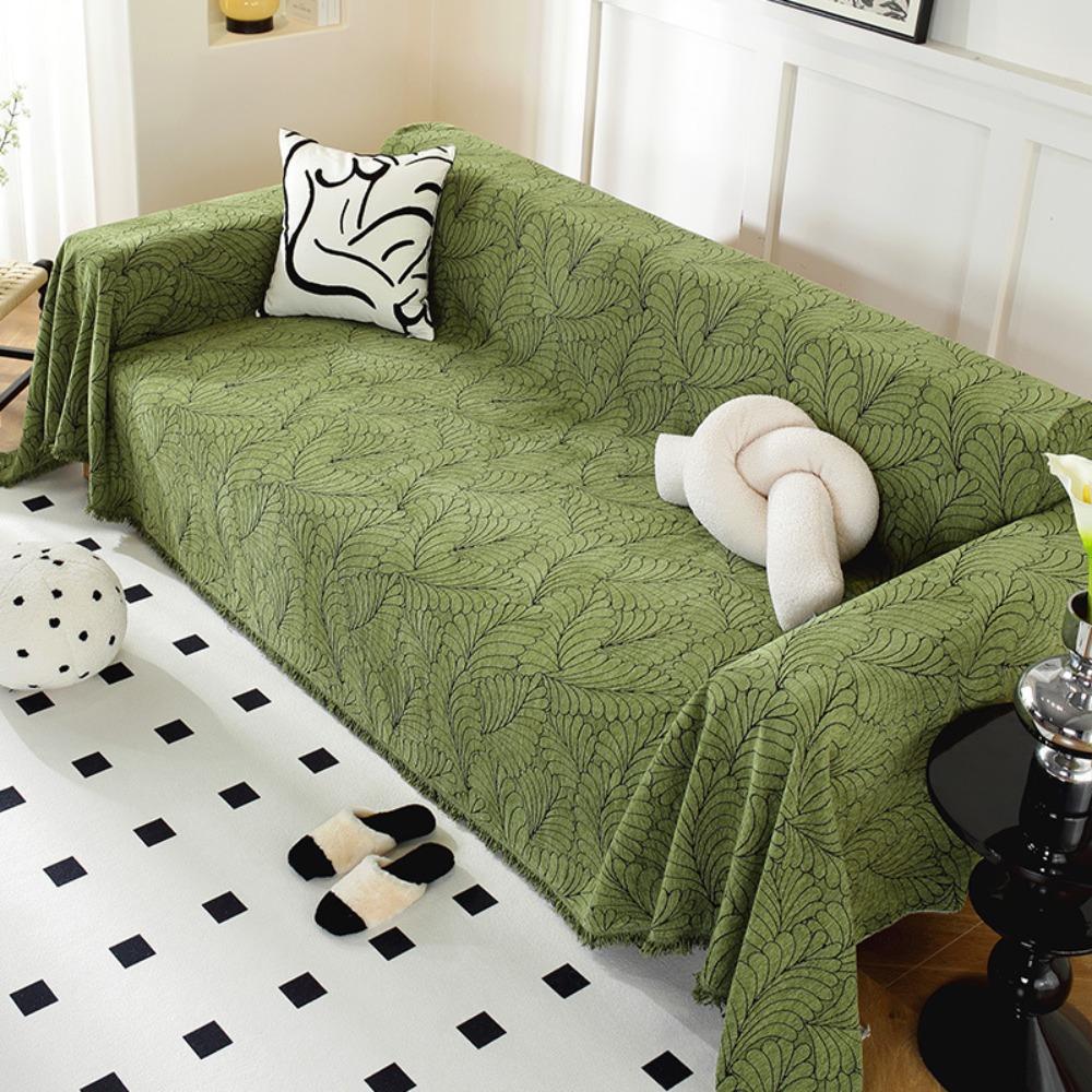 Chenille Sofa Cover Simple Elegant One Piece Couch Slipcover All Season Universal Full Coverage Sofa Protector